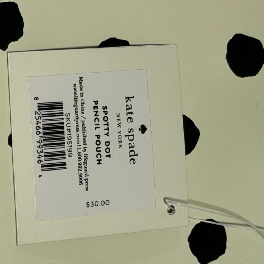 kate spade Cream and Black Polka Dot Zip Pouch